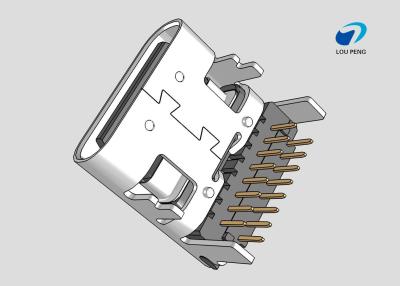 China Universal Serial Bus (USB) Shielded I/O Receptacle,type-c connector, 16Pin, Surface Mount, Gold (Au) Flash over, DIP for sale