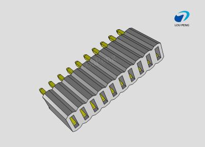 China Female header, PCB Mount Receptacle, Vertical, Board-to-Board, 10Pin, 1.0mm Pitch, single row, Gold Flash, DIP, Black for sale