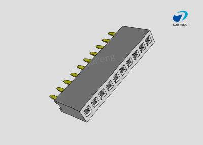 China Female header, PCB Mount Receptacle, Vertical, Board-to-Board, 10Pin, 1.27mm Pitch, single row, Gold Flash, DIP, 180° for sale