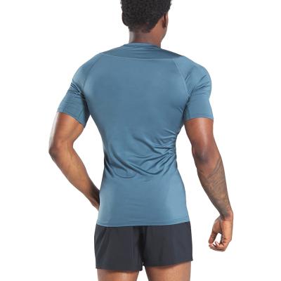 China Anti-Wrinkle High Grade Customized Colors Short Sleeve Anti-Shrink Running Tank Top T-shirt Blue Sports Men for sale