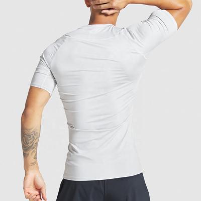 China Exquisite Workmanship Anti-wrinkle Spandex Fabric Workout Fitness Wear Sports T-shirt Men's Nylon Gym for sale