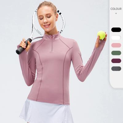 China New Breathable Yoga Shirts Long Sleeve Autumn And Winter Custom Women Running Jackets for sale