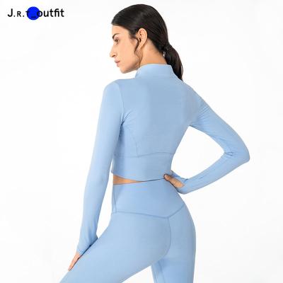 China Breathable Support OEM ODM Service Plus Size Activewear Recyclable Active Stretch Running Jacket For Women Yoga Sports for sale