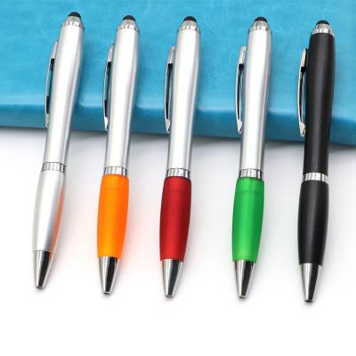 China Multifunctional Promotional Customized Ome Logo Phone Holder /plastic Spike Pen With Touch Screen for sale