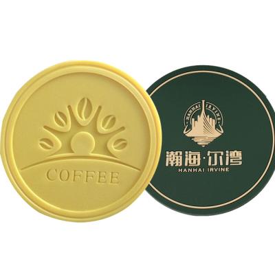 China Sustainable New Design Logo, Customized Silicone Cup Mats, PVC Soft Rubber Coasters for sale