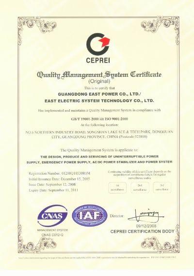 ISO9001 - East Group Co., Ltd.