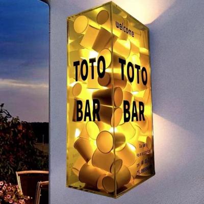 China Monkey Indoor Outdoor Custom Sign For Restaurant Cafe Led Sign Led Light Box Illuminated Signage Projecting Sign for sale