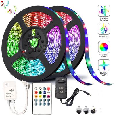 China Music Controller 15M 20M Led Light 24v RGB Strip Colors Changing Music SYNC Controller RGB Strip Light for sale