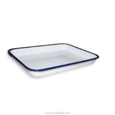 China Viable Medical Enamel Tray With White Color / Enamel Tray For Baking for sale