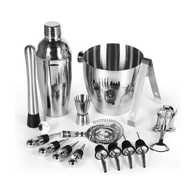 China Viable Bartender 16 Piece Cocktail Shaker Bar Set Stainless Steel Kit for Home and Bar for sale