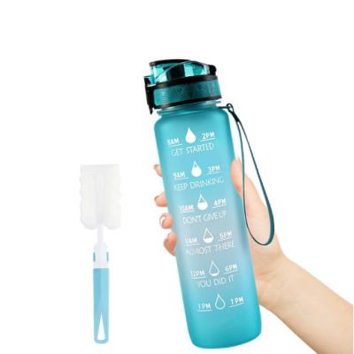 China 1000ml Viable Water Bottle With Weather Marking Motivational Water Bottle Leak Proof For Outdoor Temperature Resistance Within 98 Celsius for sale