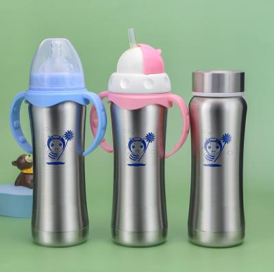 China Double Wall Insulation Baby Care Water Bottle 304 Stainless Steel Food Grade Baby Bottle BPA Free Sublimation Free 3 Lids for sale