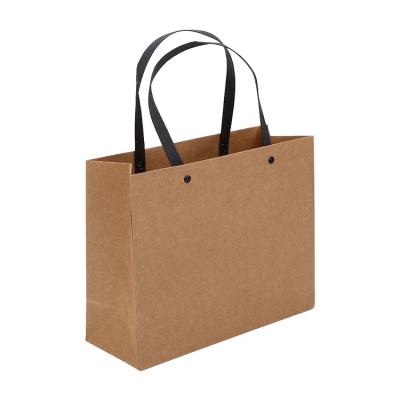 China Recyclable High Quality Biodegradable Brown Apparel Perfume Packaging Tote Kraft Paper Bag With Handle for sale