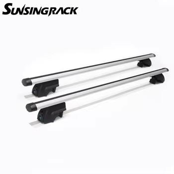 China Sunsing 8018+B6 Aluminum Car Roof Cross Bars Universal Accessories Flush Rails Big Clamp Opening Aluminum Roof Mount for sale