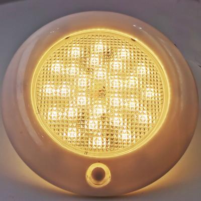 China Aluminum Indoor PC LED RV Ceiling Light Boat Camper With Touch Dimmer Ceiling Light Round RV Caravan Led Light For Boat for sale