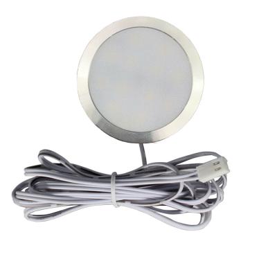 China Modern Aluminum 2w LED Cabinet Lighting Counter Showcase Kitchen Light Fixtures With 12V Plug In Adapter Ultra Slim Puck Lights Kits for sale