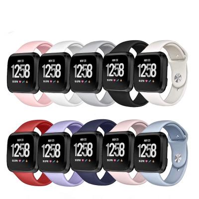 China Silicone 15 Colors Luxury Replacement Strap Wristband Watch Band For Fitbit Versa 2 Silicone Watch Band for sale