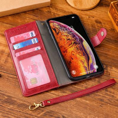 China Wholesale Shockproof Leather Wallet Phone Case With Wrist Strap For Oppo Find X3 pro Reno 6 pro plus 5G A16 A16S A54S Phone Leather Case for sale