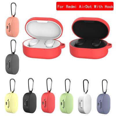 China For Redmi Airdots Youth 9 Full Colors Protective Earphone Case For Xiaomi Redmi Airdots 2 Silicone Case With Hook for sale