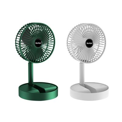 China Mini Folding Telescopic Fans USB Rechargeable Floor Folding Fan for Student Dormitory Home Custom Small Desktop Camping Desk Fan for sale