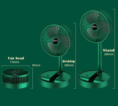 China Mini Folding Telescopic Fans USB Rechargeable Floor Folding Fan for Student Dormitory Home Custom Small Desktop Camping Desk Fan for sale