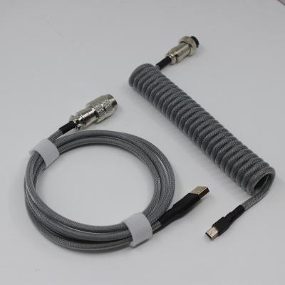 China COMPUTER Factory Mechanical Keyboard Blue Coiled Type C Cable Cord GX16 Aviator, Mini 4/5P, Micro USB for sale