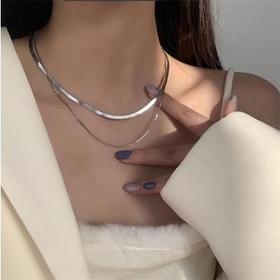 China TRENDY Double Layers Snake Chain Necklaces For Women Girls Statement Choker Wedding Party for sale