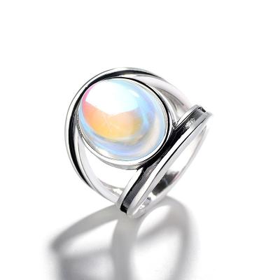 China Bijoux Femme Natural Moonstone Rings Fashion Vintage Vintage Jewelry for Women Jewelry Wedding Jewelry Gift for sale