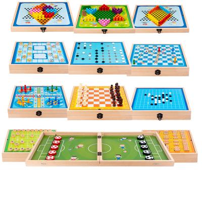 China Hot Sales Puzzle Children's Board Game Checkers Play Chess Toy Flying Wooden Chess Game 34*34*5.5cm for sale