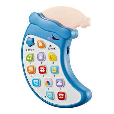 China Toy Spielzeug Children's music education mobile phone toy puzzle English educational the first can bite the phone cartoon moon toy for sale