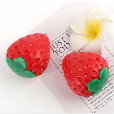 China Emotion Simulation Fruit Strawberry Pinch Music TPR Decompression Toy Flour Vent Ball New Children's Weird Toy for sale