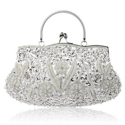 China Polyester 2021 Ladies Grab Bag Diamond Sequined Clutch Hand Bride Bag Women Purses Embroidered Beaded Evening Clutch For Wedding Party for sale