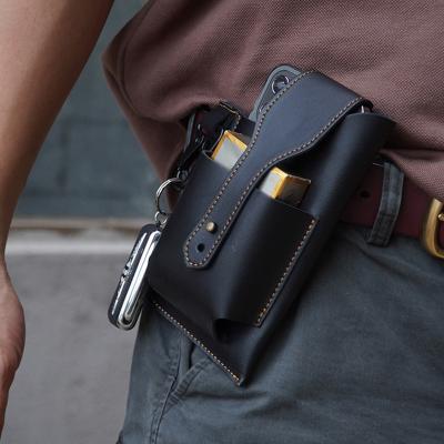 China Hot Selling Packet Men's Retro Waist Pack Men's Fashion Leather Belt Fashion Multifunctional Amazon Shopify PU Waist Bag for sale