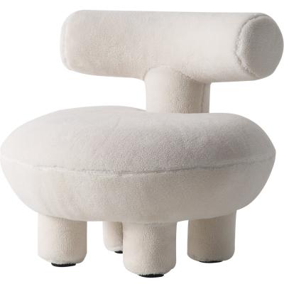 China (Other)Adjustable Nordic Upholstery Lounge Chair For Children Kids Wool Lambswool Cloth Sofa Chair Living Room Soft Single Shoe Stool for sale