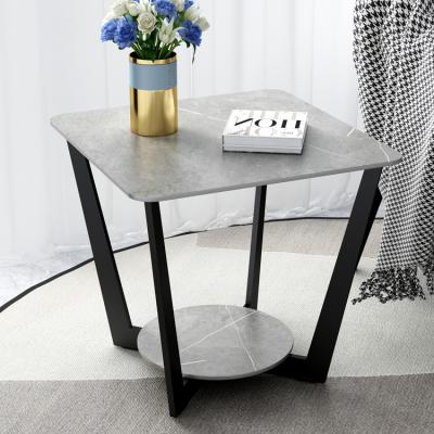 China Modern Simple Coffee Table Leisure Living Room Furniture Tea Table Iron Leg Slate Table Top (Newest Fashion Others) 2021 Nordic Wholesale Adjustable for sale