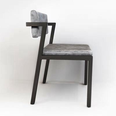 China (Other) wholesale hot sale modern restaurant chair luxury simple commercial metal adjustable single seat gray cafe dining chair for sale