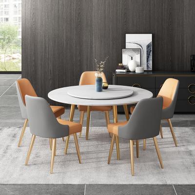 China Nordic Marble Round Adjustable Table Design Rotating Modern Dining Table (The Other) and Chair Combination Household Newly for sale