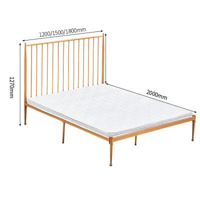 China Backrest Custom Design Iron Art Queen Steel Metal Bed Frames Single Double Metal Bed for sale