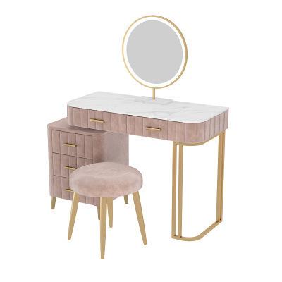 China Metal Table Girl Metal Dressing Table Luxury Gold Bedroom Furniture (New Design Others) 2021 Pink Adjustable Dresser for sale