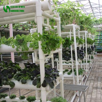 China Easy Growing Vertical NFT Round Pipe Hydroponics System Hydroponics System For Agricultural Greenhouse for sale