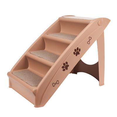 China Simple Portable Plastic Stairs Car Dog Ramp Climb Anti-Slip Folding Stairs For Dog Cat for sale