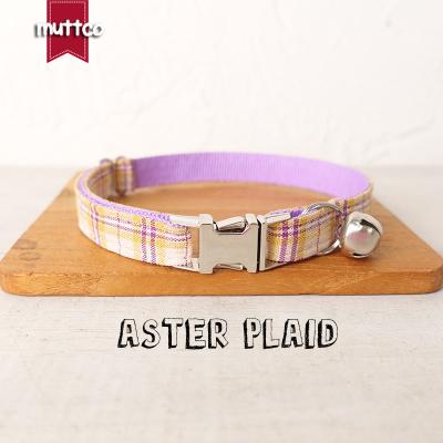 China MUTTCO Custom Selling Cute Design Customized Handmade Cat Collar ASTER PLAID Necklace 2 Retail Sizes UCC100 for sale