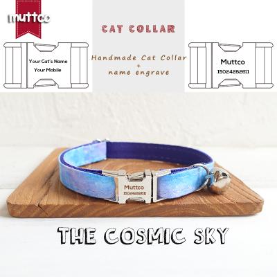 China MUTTCO personalized retailing high quality handmade engraved diy metal buckle cat necklace the SKY COSMIC UCC087 2 sizes for sale