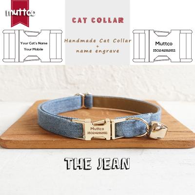 China MUTTCO Custom Retailing Handmade Engraved Metal Buckle Cat Necklace JEAN Design Cat Necklace 2 Sizes UCC035J for sale