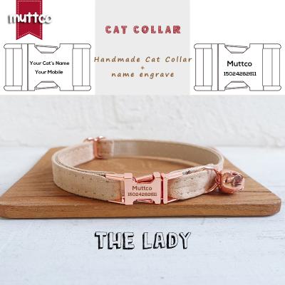 China MUTTCO Custom Retailing Handmade Engraved Metal Buckle Cat Necklace LADY Design Cat Necklace 2 Sizes UCC027M for sale