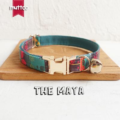 China MUTTCO Custom Retail With High Quality Gold Metal Buckle Collar For Cat MAYA Design Cat Collar 2 Sizes UCC043J for sale