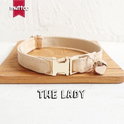 China MUTTCO Custom Retail With Gold Metal Buckle High Quality Collar For Cat LADY Design Cat Collar 2 Sizes UCC027J for sale