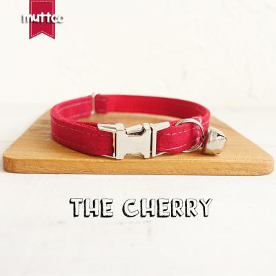 China MUTTCO Personalized Selling Self-design Pet Collar Special Retail Souvenir The CHERRY Canvas Cat Collar 2 Sizes UCC020 for sale