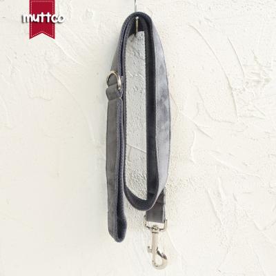 China MUTTCO Unique Design Fashionable Bow Tie Custom Handmade Dog Leash Harness GRAY Dog Leash 5 Sizes UDL108 for sale