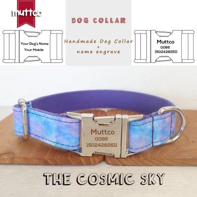 China MUTTCO Personalized Engraved Custom Name Training Dog Collar Dog Leash Dog Walking Training SKY COSMIC Safety Training UDC087 for sale